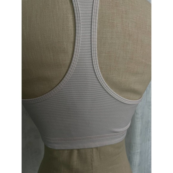 Lululemon Practice Freely Tank Racerback Striped Sports Bra Size 6 Light Pink - Picture 6 of 13